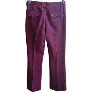 29x30 Vintage 1970's Haggar Burgundy Flare Disco Slacks Stretch Polyester Mod